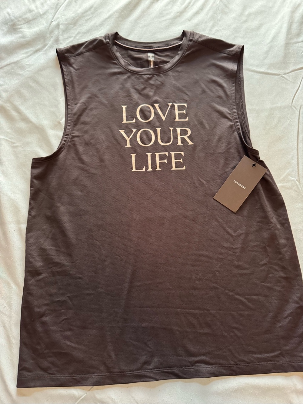 Ten Thousand Black Muscle Tee with Cream LOVE YOUR LIFE Print
